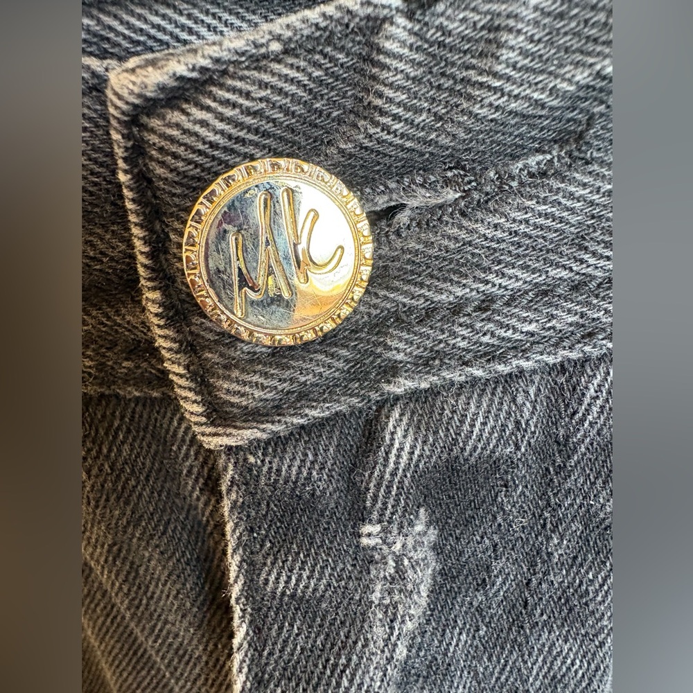 Men’s Makobi Biker Black Jeans Rose Embroidery Zip Detail Sz. 32x32 - Picture 5 of 16
